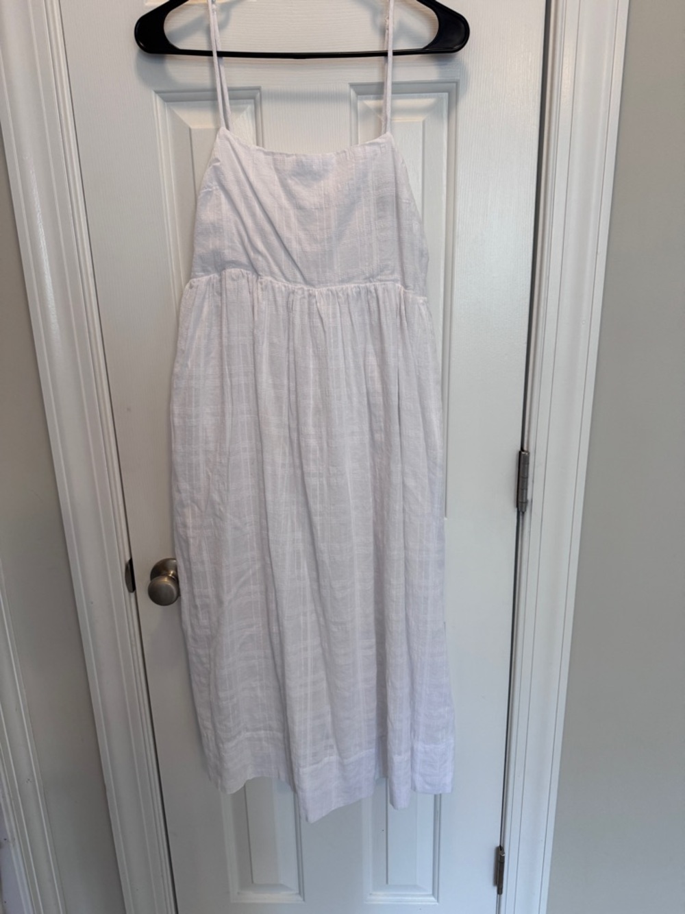 Sunday in Brooklyn White Midi Sundress with Spaghetti Straps